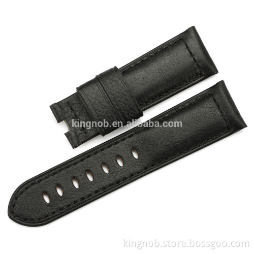 24mm stainless steel deployment style clasp watch strap leather band watch for panerai